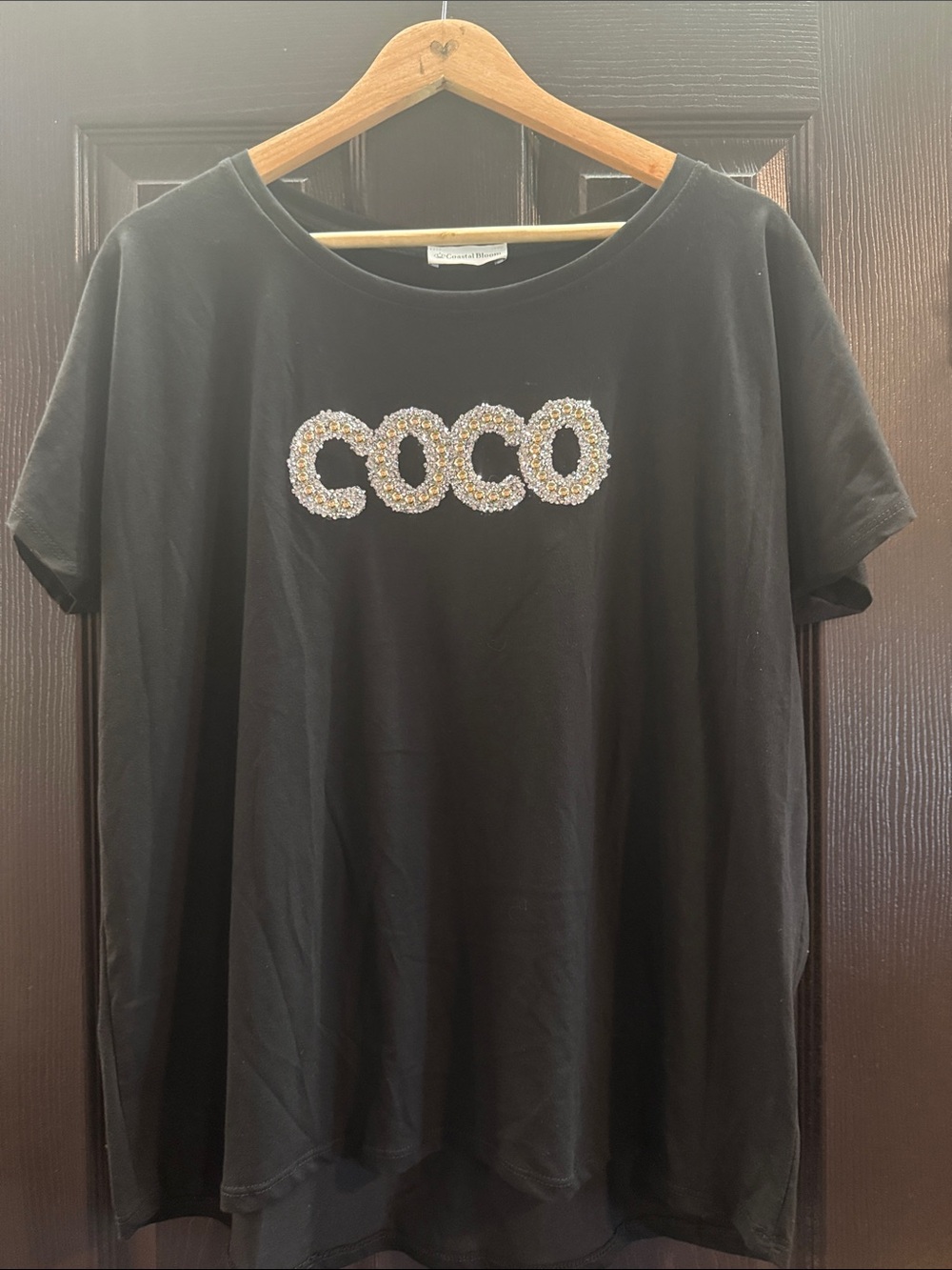 Asymmetrical t shirt with sequins gold and silver